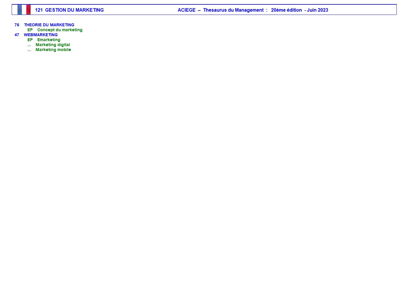 GESTION DU MARKETING